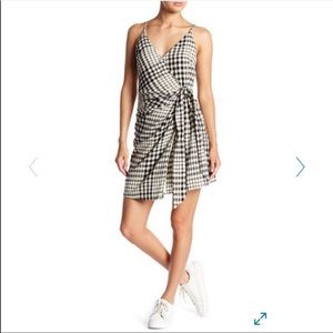 Free People Nodia Check Wrap Mini Dress